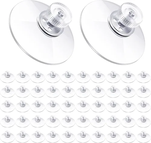 Miniatura 9 de Zopeal 20 piezas de ventosas adhesivas al por mayor con tornillos, tuercas, ventosas de plástico, almohadillas de 40 mm, PVC transparente, ventosas