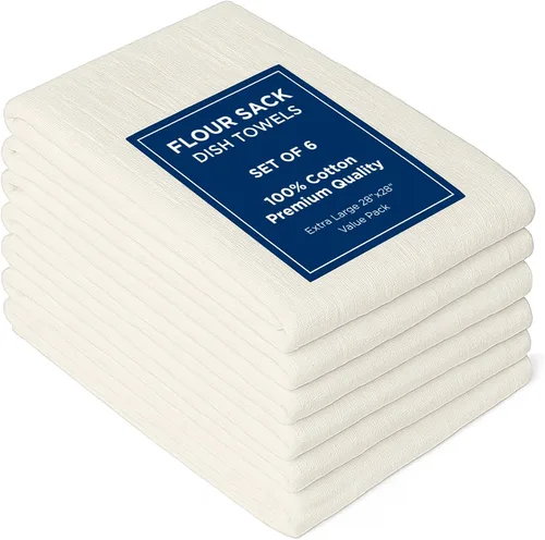 Miniatura 21 de ROYALE LINENS Paquete de 12 toallas de cocina blancas de 33 x 38 pulgadas, 100 % algodón, a prueba de pan, colado de queso, hornear, limpieza, Blanco