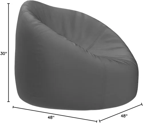 Miniatura 3 de Posh Beanbags - Sillón puff XL, 48 pulgadas, color gris jaspeado Gris brezo