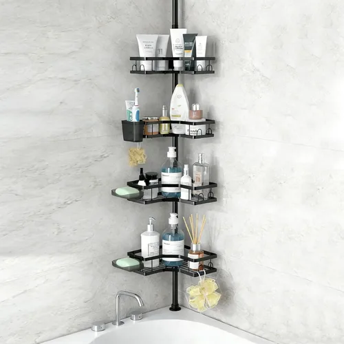 Miniatura 9 de Organizador de ducha esquinero a prueba de óxido, 3 unidades, accesorios de almacenamiento de baño de acero inoxidable, organizador de ducha