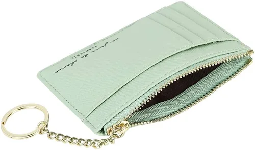 Miniatura 4 de Cartera delgada y minimalista para mujer, con 8 tarjetas, monedero, llavero con bolsillo frontal