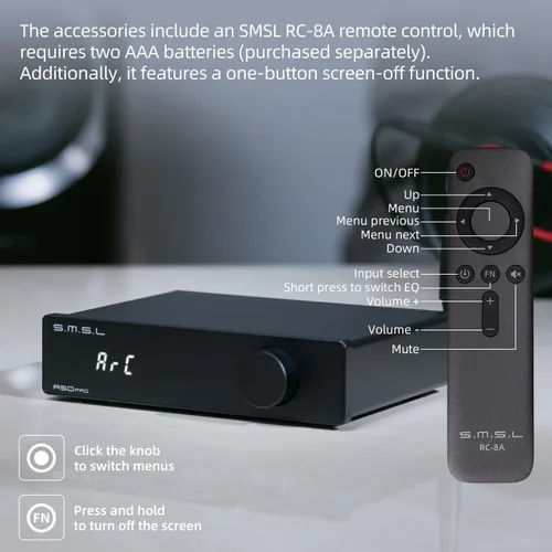 Miniatura 6 de S.M.S.L A50Pro, LPF y HPF, amplificador de audio de 2.1 canales, potencia de salida de graves de 100 W, amplificador de audio estéreo HiFi Bluetooth