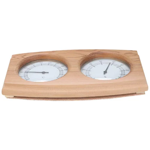 Miniatura 8 de Termómetro de sauna, termómetro higrómetro de madera 2 en 1, termómetro de doble esfera higrómetro higrómetro para accesorios de sala de sauna