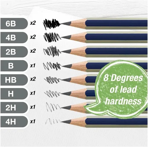 Miniatura 3 de Faber-Castell Creative Studio Art On-The-Go - Juego de bocetos de grafito - 15 lápices de dibujo y accesorios