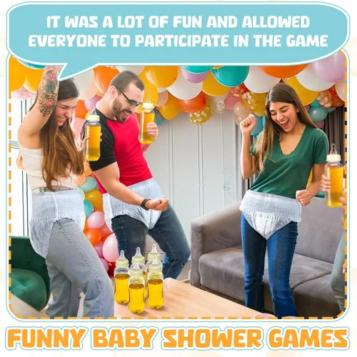 Miniatura 8 de Hushee 6 Sets de Juegos Divertidos de Botellas de Plástico para Baby Shower, Juegos Para Biberones de Plástico, Pañales Desechables, Regalos