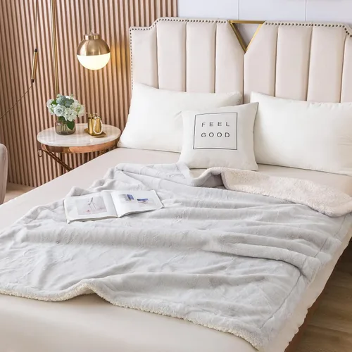 Miniatura 2 de COTTEBED Cálidas mantas de franela Sherpa para cama matrimonial y Queen, reversible, ultra afelpada, 580 GSM, suave y cómoda, esponjosa, manta