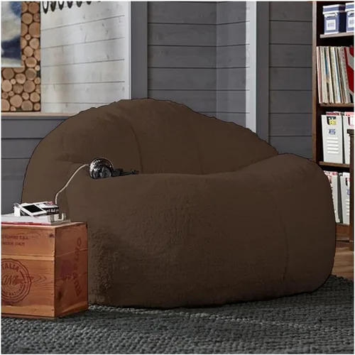 Miniatura 12 de Puf, sin relleno, muebles de sala de estar, grandes, redondos, suaves y esponjosos (solo incluye una funda, no un puf completo), de piel sintética