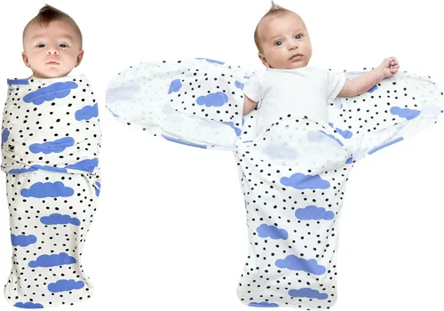 Norani Baby Snugababe Swaddle Pod para recién nacidos – Inserciones seguras de brazo que evitan escape, cierre fácil para cambios de pañales, la