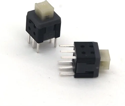 Miniatura 4 de GATSUN Rocker Switch 10pcs Small Micro self Locking Switch 5.8 * 5.8mm wit 6 feet with Lock Touch Switch Button Switch Flat Head White Head Switch