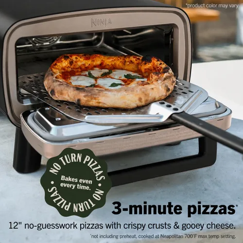 Miniatura 2 de Horno de pizza artesanal Ninja al aire libre, de 12 pulgadas, pizza en 3 minutos, napolitana, masa fina, estilo Nueva York y Chicago, personalizado
