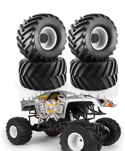 Miniatura 7 de Neumáticos de camión Monster 1/8 RC y ruedas hexagonales de 0.669 in, llantas de goma para buggy para camiones todoterreno a escala 1:8, Kaiju Tmaxx