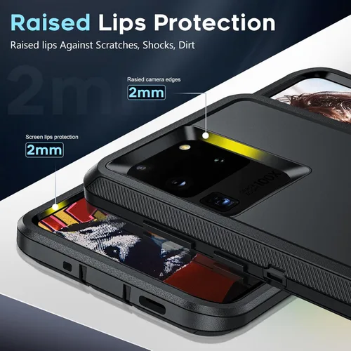 Miniatura 3 de LeYi Funda compatible con Samsung S20 Ultra: funda resistente 3 en 1 para Samsung Galaxy S20 Ultra, funda de grado militar a prueba de golpes