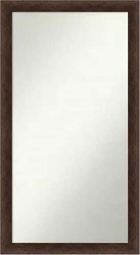 Miniatura 347 de Amanti Art Espejo de pared personalizado no biselado (24 x 27 pulgadas), marco estrecho de nogal chipre - varios tamaños personalizados - Espejo