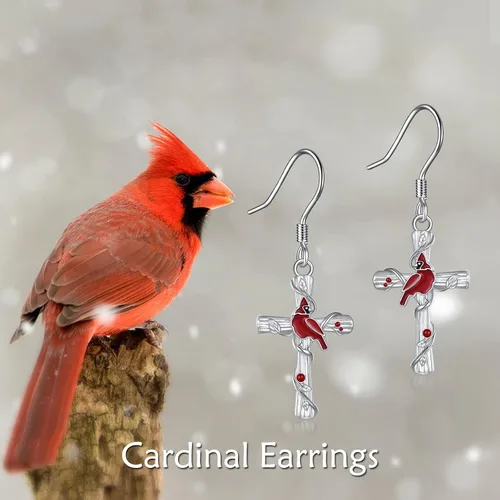 Miniatura 61 de POPKIMI Bonitos aretes colgantes de animales, joyería de animales, regalos de cumpleaños y Navidad para mujeres, aretes de ópalo de cristal de plata