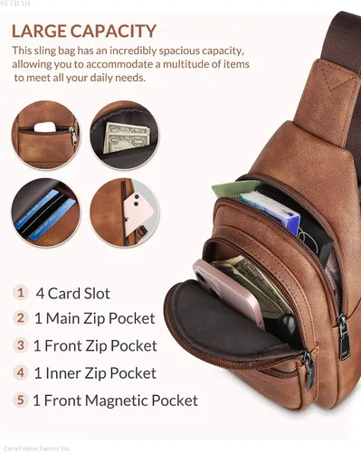 Miniatura 3 de SYTRAH Bolso bandolera para mujer, bolsos cruzados para mujer, bolso cruzado, riñoneras, bolsa de pecho para viajes