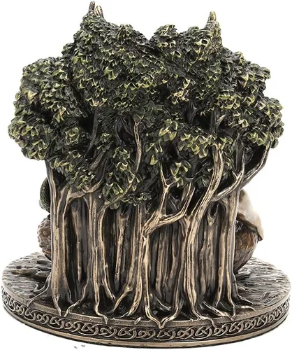 Miniatura 5 de Veronese Design 5 1/4 pulgadas de alto dios celta Cernunnos candelita candelita Escultura de resina bronceada fundida en frío Wiccan Decoración