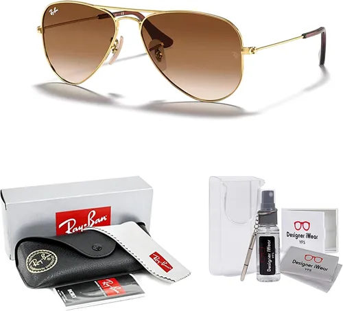 Miniatura 2 de Ray-Ban Junior Aviator RJ9506S - Lentes de sol de aviador para niños pequeños + paquete con kit de gafas de diseñador iWear