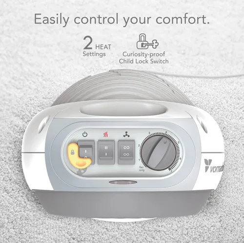 Miniatura 3 de Vornadobaby Tempa Calentador de Espacio para Guardería, Calentador de Espacio Eléctrico para Bebé con Controles de Bloqueo, Protección contra
