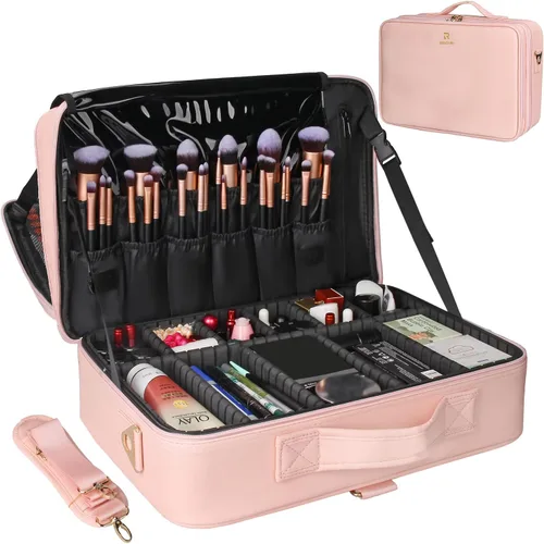 Miniatura 11 de Relavel - Estuche de maquillaje de viaje en tren de 13.8 pulgadas, estuche de cosméticos grande profesional, portátil, organizador y almacenamiento