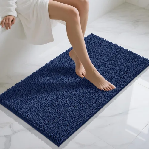 Miniatura 77 de Yimobra Alfombras lavables para baño, alfombra de baño de chenilla súper suave y absorbente para piso y alfombra, alfombra antideslizante de secado