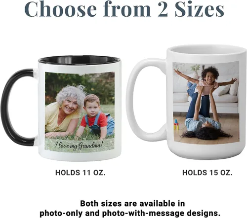 Miniatura 6 de Let's Make Memories Taza con fotos personalizada, taza de café personalizada, tu foto o obra de arte de niños, para ella, cumpleaños, para mamá