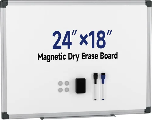 Miniatura 10 de Pizarra blanca magnética para colgar de 36 x 24 pulgadas para pared, pizarra de borrado en seco para oficina, escuela, hogar, marco plateado