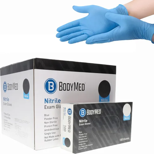 BodyMed Guantes de nitrilo para examen y uso doméstico, medianos, 1,000 unidades, guantes desechables sin látex y polvo para uso médico, cocina,