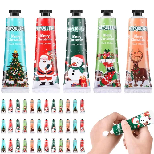 36 piezas de juegos de regalo de crema de manos de Navidad para manos secas y agrietadas, loción hidratante para manos, pequeña loción de viaje,
