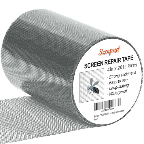 Miniatura 11 de Secopad Cinta de reparación de pantalla de ventana gris, kit de reparación de pantalla de 2 pulgadas x 30 pies (360 pulgadas) para ventanas
