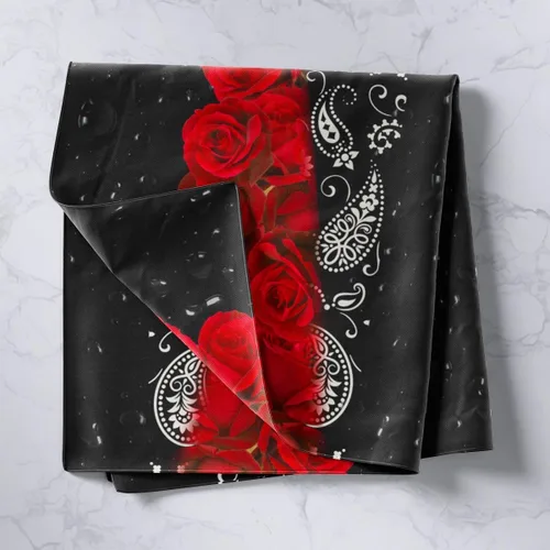 Miniatura 2 de Tapiz femenino de flores de rosas rojas, tapiz de pared para el día de San Valentín, decoración de habitación de niñas y mujeres, cielo estrellado