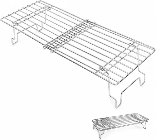 Miniatura 12 de GRISUN Rejilla de calentamiento plegable para parrilla de pellets Pit Boss 700FB, estante de calentamiento superior de acero inoxidable para Pit