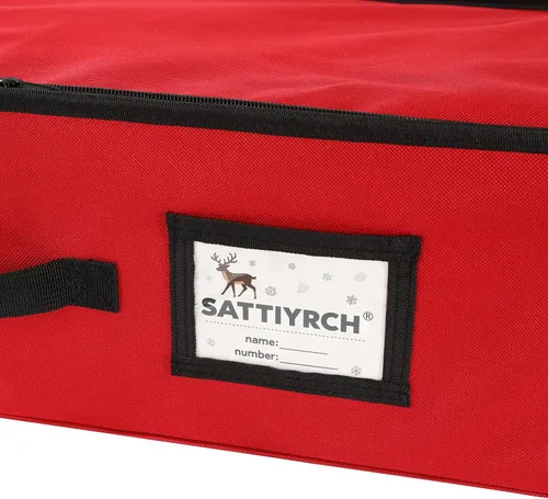 Miniatura 4 de Sattiyrch Caja de almacenamiento de adornos de Navidad, la caja contribuye con ranuras para 64 adornos navideños de 3 pulgadas debajo de la cama Rojo