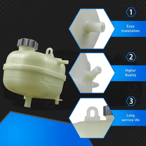 Miniatura 5 de Tanque de depósito de desbordamiento de refrigerante del radiador del motor con tapa compatible con Mini Cooper S 2002-2008