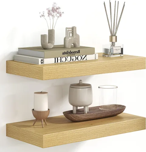 Miniatura 67 de Fun Memories Estantes flotantes – Estante de pared de 9.3 pulgadas de profundidad para decoración y almacenamiento – Estantería de exhibición