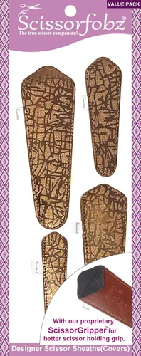 Miniatura 85 de Fundas protectoras para tijeras de diseñador, 4 unidades, tamaño surtido, diseño floral victoriano azul #4-304 Jardín floral victoriano azul