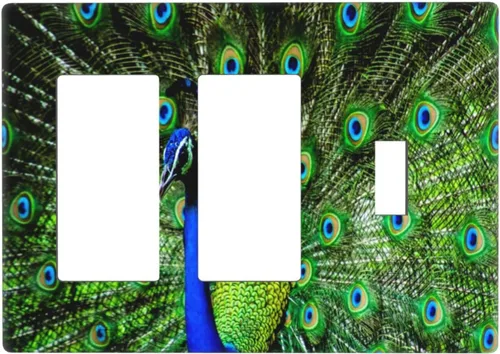 Miniatura 19 de Cubierta decorativa para toma de corriente de pavo real, cubierta de salida de 1 banda, cubierta de placa de interruptor de luz, placas de 1