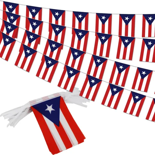 Miniatura 9 de Banderín de bandera de Colombia – 38 banderas, 42 pies, pequeñas banderas colombianas para decoración del país, escuela, fiesta, eventos deportivos