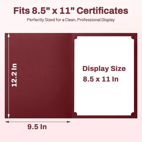 Miniatura 5 de SUNEE Titulares de certificados (borgoña, 30 paquetes), cubre diploma, borde de lámina dorada, para certificados de tamaño carta de 8.5 x 11