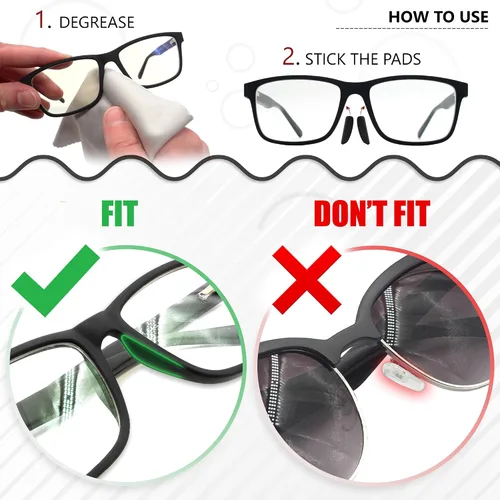 Miniatura 5 de SIGONNA Almohadillas antideslizantes para la nariz para gafas de sol de 0.020 in - Almohadillas de silicona para puente de nariz - Empuñaduras