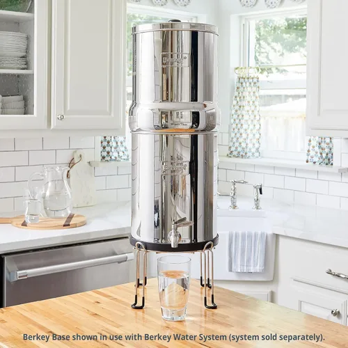 Miniatura 3 de Berkey, soporte de acero inoxidable con patas antiderrapantes con base de caucho para filtro de agua alimentado por gravedad (4 tamaños), Plateado