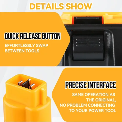 Miniatura 4 de DC9091 4800mAh Ni-MH de repuesto para batería Dewalt de 14.4V 14.4 voltios compatible con batería Dewalt DC9091 DW9094 DW9091 DC9094 DE9091 DE9092
