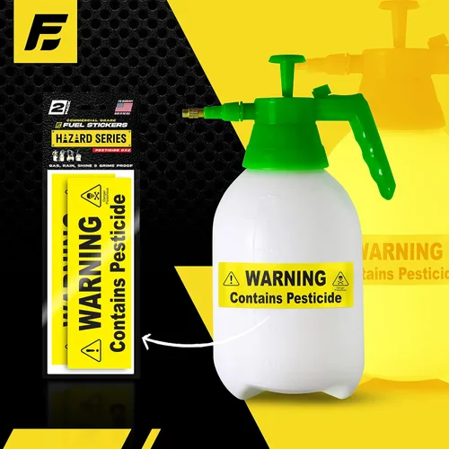 Miniatura 2 de Pegatina de pesticida – Señalización de advertencia de insecticida para bomba y rociadores de jardín: resistente a la intemperie y a