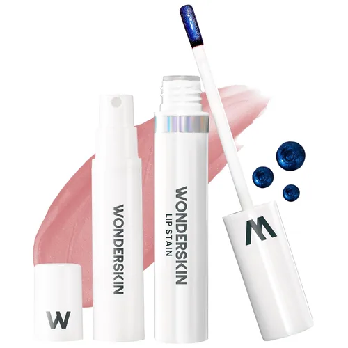Wonderskin Wonder Blading Mancha de Labios Todo el Día Mascarilla Despegable y Kit Revelador - Tinte de Labios Nude Duradero e Impermeable, Kit de