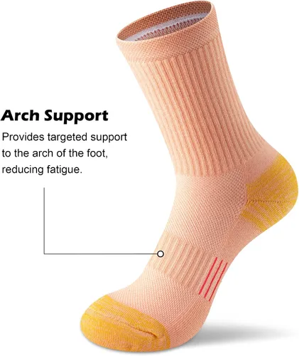Miniatura 2 de Gonii Crew Socks Women Hiking Running Athletic Cushioned Compression Socks 5-6 Pairs
