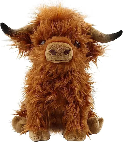 Juguetes de peluche de vaca escocesa de las tierras altas de 11 pulgadas, animales de peluche suaves y tiernos adecuados para decoración del hogar