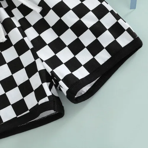 Miniatura 7 de Pantalones cortos de verano para bebé, con estampado a cuadros, de algodón, casuales, cintura elástica, pantalones cortos para correr
