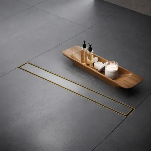 Miniatura 2 de AVSIILE Desagüe Lineal para Piso de Ducha, Oro Cepillado 12 Pulgadas Acero Inoxidable 304 Kit de Desagües de Baño, Desagüe de Zanja Rectangular