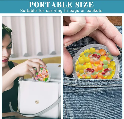 Miniatura 6 de Paquete de 20 latas de metal de 3.5 onzas, latas redondas vacías con parte superior transparente, latas de almacenamiento para cocina, oficina