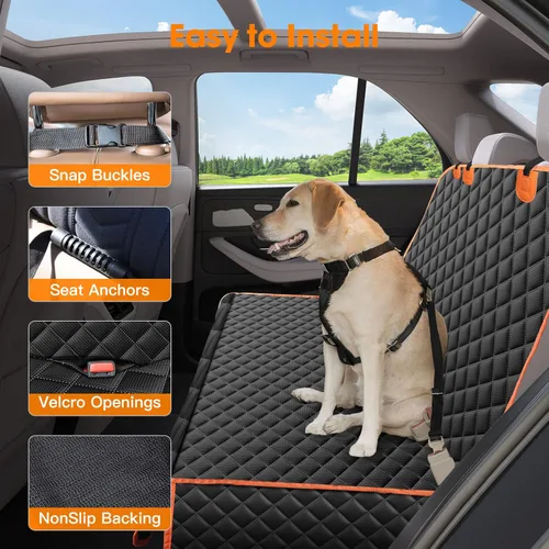Miniatura 5 de MIXJOY Funda de asiento para perro para asiento trasero, fundas impermeables para asientos de perros, protector de asiento de automóvil para perros