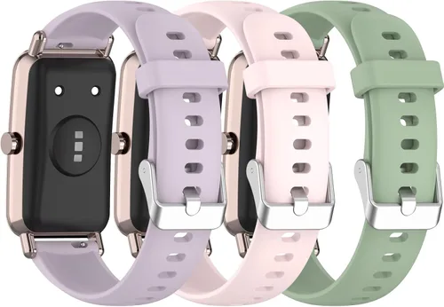 Miniatura 8 de Compatible con la mini correa de reloj Huawei, correa de silicona suave para reloj inteligente, correa de repuesto ajustable de liberación rápida